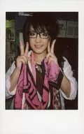 A & D / Kage / Upper Body / Costume Black and White Red / Glasses / Both Hand Towel Pink / Both Hand Pieces / Raw Cheki