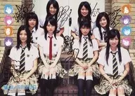 Gathering (8 persons) / Horizontal, Knee-Up, Sitting, Costume Pink, Yellow, Uniform, Double-Handed Combination, Knees, Stairway, Print with signature, 2L Size / Photo collection 「 applicants present Official photo 」