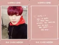 Wanna One/ハ・ソンウン(Ha Sung Woon)/裏面ピンク・印刷メッセージ入り/CD「1÷X=1(UNDIVIDED)【Wanna One ver. Ver.】」特典トレカ