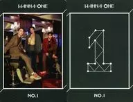 Wanna One/集合(3人)/裏面黒/CD「1÷X=1(UNDIVIDED)【No.1 Ver.】」特典トレカ