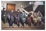 Super Express / Group (7 people) / Horizontal, Whole body, Costume Stripe Pattern, Above the Staircase / "CHRISTMAS ONEMAN LIVE FANTASY LOVE TRAIN ～ A rail that connects to your home ～" Official photo 13th edition