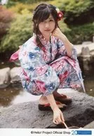 Morning Musume' 18 / Masaki Sato / Whole Body, Sitting, Costume Yukata / Masaki Sato Official photo 『 "Masaki Sato (Morning Musume' 18) First Visual Photo Book" Triangle Glass "Part 1 』