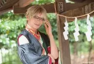 Gaku Matsuda (Yayoi Haru) / Yokogata ・ Bust-up ・ Costume black ・ Red ・ Right-facing ・ Left-hand glasses ・ Character Kuta Shot / 2.5 d dance live 「 Tsukiuta. 」 Stage 6 Act 『 Kurenai 』 Bromide