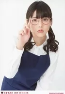 Sumire Matsubara Kamisaka / Upper Body / Costume White / Navy / Right Hand Forefinger Glasses / Background White / "2018 SUMMER" / Sumire Matsubara Kamisaka Bromide Set 13th Edition