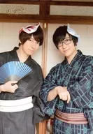 Wataru Hatano y Takuatsu Terajima / Top top, Clothing Yukata, Gray, Blue, Black, Right Fan / "Hatano Terajima Radio 2D Love Event 6" Bromide Set C