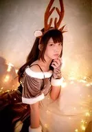 Enako / Above-the-knee ・ Costume white gray brown ・ Left hand chin ・ Body facing right ・ band for hair ・ "Christmas" / "Comic Market 95 (C95)" Bromide