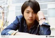D2 / Yuki Yamada / Horizontal, Bust Up, Costume Blue, Denim, Left Hand Cheek, "2013.10" / Official Official photo