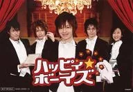 Conjunto (5 personas) / Horizontal, parte superior del cuerpo, vestido negro, blanco, logotipo "Happy ★ Boys", centro / Official photo especial "Happy ★ Boys DVD-BOX"