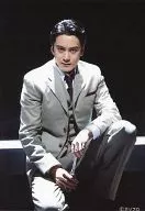 Ryosei Konishi / Live Photo, Above the Knees, Costume Gray, Suit, Left Knee Standing, Front, Mouth Closed, Background Black / Musical "Thrill me"