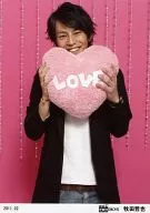 D-BOYS / Tetsuya Makita / Upper body / Jacket Black / Both Hands Cushion / Background Pink / "2011.02" / Official Official photo