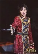 SeXyzone / Ken Nakajima Hito / Live Photo / Above Knee / Costume Red / Gold / Right Hand Sword / Open Mouth / Eye Left / Background Black / JOHNNYS' 2020 WORLD