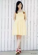 Juri Nagatsuma / Whole Body / Costume / Light Yellow / Both Hands Back / Legs Crossed / Background Wall / White / CDs "speakable Ice Cream" Purchase benefits