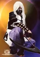 Masashi Taniguchi (Tenkai) : Whole-body, Sitting, knee raising, Costume White, Purple, Left Tegama, Character Actor Shot / Stage "Sengoku BASARA Samurai Heroes - 咎狂 Washi Bond -" Official Official photo