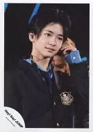 Hey! Say! JUMP / Yuri Chinen / Live Photo / Bust up / Costume Black. Blue / Left Hand Ears / Right Facing / Background Black / Official Official photo