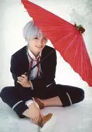 Ryo Matsuda (Isana-sha) / Whole Body / Character Actor Shot / Costume Navy / White / Red / Sitting / Left Hand Umbrella / Wink / Stage 「 K 」 Official Bromide Individual Set