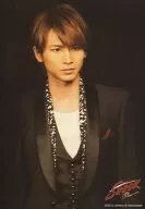 KinKi Kids / Koichi Domoto / Upper body / Costume black / Suit / Background black / "Endless SHOCK 15th Anniversary" original photo