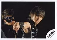 KinKi Kids / Koichi Domoto / Horizontal, Bust up, Costume Black, Right Front, Index Finger Stand, Back with Go Domoto, Background Black / Official Official photo