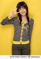 Berryz Kobo / Yurina Kumai / Above the Knee / Striped Pattern / Black Costume / Grey / Right Hand Piece / Yellow Background / Official Official photo