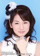 Berryz Kobo / Risako Sugaya / Bust Up / Left Hand Jaw / Background Blue / Metallic Specification / Treka Size / Doki Photo Festa