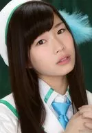 Wake Up， Girls!/青山吉能/バストアップ・衣装白・緑・水色・両手合わせ・背景緑/Wake Up Girls! Bromide Collection -Vol.3-