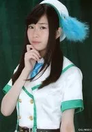 Wake Up，Girls！/青山吉能/上半身・身体向左・服装白・绿色・水色・右手颚・背景绿/Wake Up Girls！Bromide Collection-Vol.3-