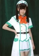 Wake Up, Girls! / Miyu Takagi / Above the Knees, Costume White, Green, Orange, Right Hand Back, Background Green / Wake Up Girls! Bromide Collection -Vol. 3 -