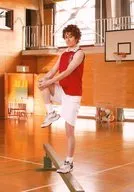 Atsushi Kimura (Tenne Hikaru) / Body, Left Side / Character Shoot / Costume Uniform / Red / White / Both Hands Right Knee / Right Foot Up / On Balance Sheet / Musical 『 THE PRINCE OF TENNIS 』 Spring Sports Festival 2014