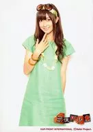 Berryz Kobo / Yurina Kumai / Above Knee / Green Costume / Back Left Hand / Right Index Finger Face / 2L Size / Theater Geki Halo 9 th Performance 「 300,000,000 yen Girl 」