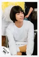 Johnny's West / Daiki Shigeoka / Knee-Up, Sitting, Costume White, Legs, Eye Line Right, Behind / Official Official photo