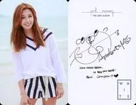 Apink/鄭恩地(Eun Ji)/膝上·雙手下/背麵打印帶簽名/CD「Pink MEMORY」(WHITE Ver.)【韓版】特典交換卡