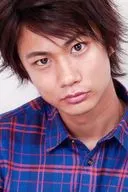 Ryoma Baba / Bust Up / Costume Blue / Red Check Pattern / Neck Tilt / Birthday Talk Live Event Goods Sales Official photo