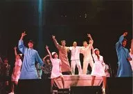 Group (10 people) / Horizontal, Live Photo, Whole Body, Costume White, Blue, Right Hand Lift, Shoulders / Musical "Kendama" Official photo