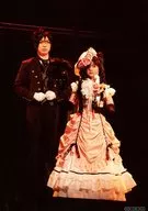 Yuya Matsushita (Sebastian Michaelis), Yukito Nishii (Ciel Phantomhive) / Live Photo, Costume Black, Pink, Nishii Dress, Arm Set, Background Black / DVD "Black Butler The Most Beautiful Death in The World" Animate limited edition special favor