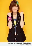 Buono! / Miyabi Natsuyaki / Above the Knee / Costume Yellow / Necklace Colorful / Both hands Rock / Background Yellow / 「 MY BOY 」 Launch Memorial Event