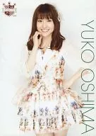 Yuko Oshima / Above-the-knee, Costume White, Right Hand Chin, Background White / AKB48 Official Cafe & Shop Limited A4 Size Official photo Poster
