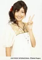 Berryz Kobo / Yurina Kumai / Upper Body / Costume White / Beige / Right Facing / Left Hand Piece / Background White / Official Official photo