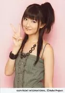 Berryz Kobo / Yurina Kumai / Upper Body / Costume Grey / Necklace Black / Right Hand Piece / Left Facing / Mouth Closed / Background Pink / Official Official photo