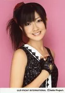 Berryz Kobo / Yurina Kumai / Bust Up, Costume Black, Black Gloves, Right Hand Breast, Background Pink / Official Official photo