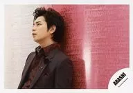 Arashi / Matsujun / Horizontal, Bust up, Costume purple. Brown. Gray, Left facing, Background white. Pink / Official Official photo