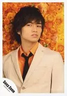 SeXyzone / Ken Nakajima / Bust up / Costume / Beige / Shirt / Orange / Eye-Left / Background / Official Official photo