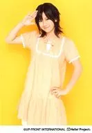 ° C-ute / Chisato Okai / Above the Knees / Costume Orange / Right Hand Par / Left Hand Hip / Background Yellow / Official Official photo