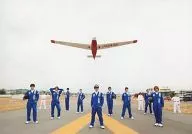 Seigaku Members / Gathering (12 people) / Horizontal, Whole body, Costume, Blue, White, Background airplane, Character Tomoshot / "Tennimus Film Festival 2013" Special Official photo