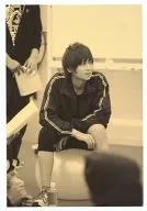 Yoshihiko Aramaki (played by Yujiro Kai) / Whole body, jersey, monochrome, right eye, balance ball, sitting, plain clothes shot / Musical "THE PRINCE OF TENNIS" 10th anniversary concert Dream Live 2013