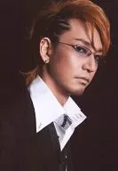 SAEKI Taisuke (Eric Slingby) / Face up / Costume black / Eye left / Background black / Character Actor shot / Stage 「 Musical Black Butler : A Thousand Souls and Fallen Shinigami 」 Goods Official photo