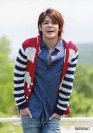 Mamoru Miyano / Above-the-knee / Stripe Pattern Costume Red / Blue / Both Hands Pocket / CD "PASSAGE" Privilege Bromide
