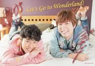 KAmiYU / Hiroshi Kamiya / Miyu Irino / Landscape / Whole Body / Costume Pink / Light Blue / Face Down / Print with signature / CD 「 Road to Wonderland 」 Special Bromide