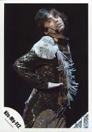 Kis-My-Ft2 / Taisuke Fujigaya / Live Photo / Knee-Up / Costume Black Silver / Right Hand Raised / Eye Left / Official Official photo