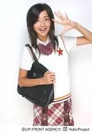 Berryz Kobo / Yurina Kumai / Kneecap / Costume Costume White / Orange / Star Pattern Cardigan / Right Hand Bag / Left Hand Par / Red / White Check Pattern Skirt / Official Official photo