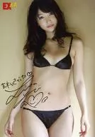 Risa Yoshiki / Above-the-knee, Swimsuit Black, Print with signature, Background White / Journal 「 EX Popular 」 Privilege