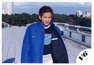 V6 / Junichi Okada / Horizontal, Above the Knee, Costume Blue, Black, Light blue, Smile / Official Official photo